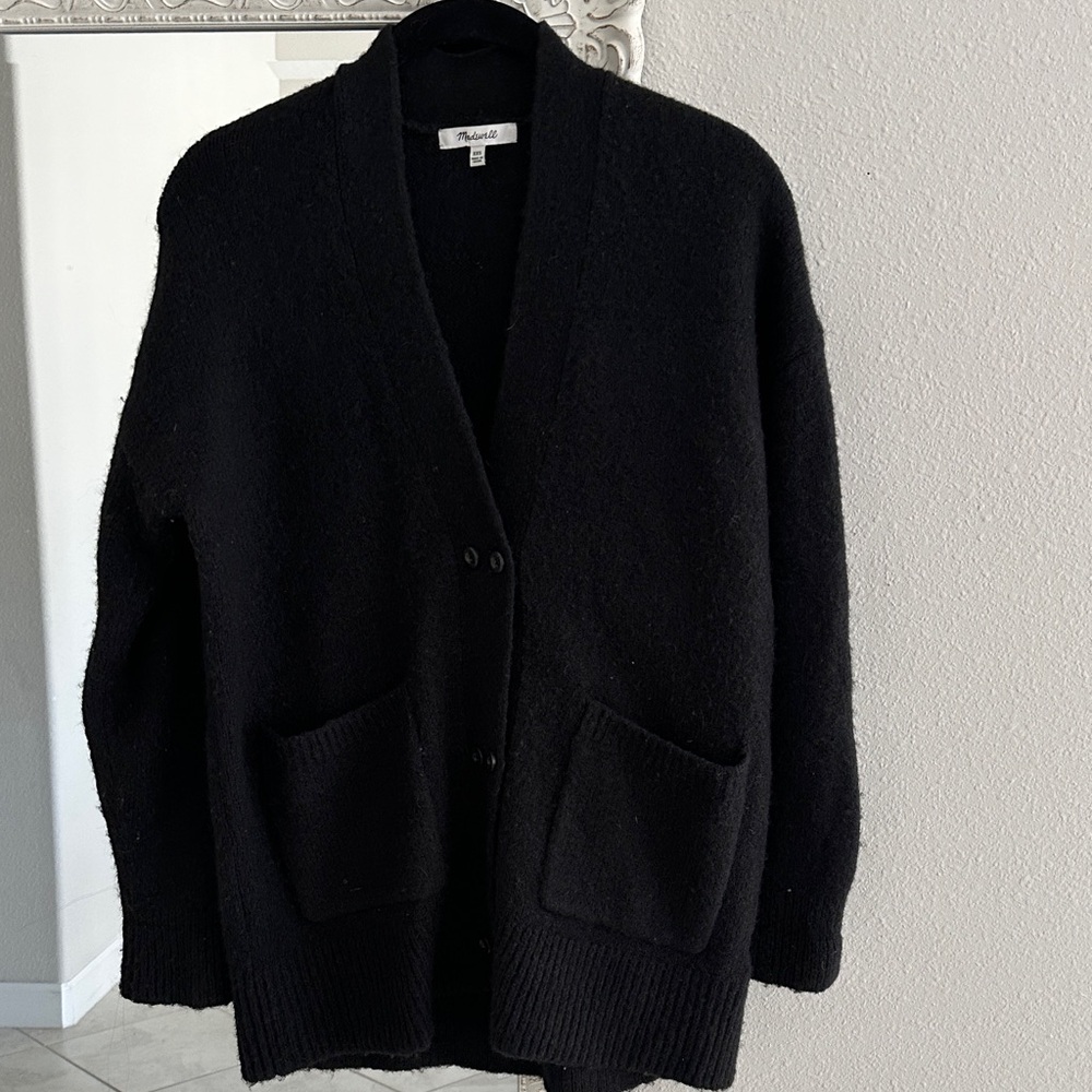 Madewell Black Wool Cardigan Sweater